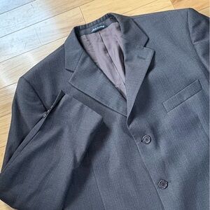 VTG Chiavari Tasmanian Super 100 Wool Blazer Mens 43R Brown Pinstripe Suit Coat